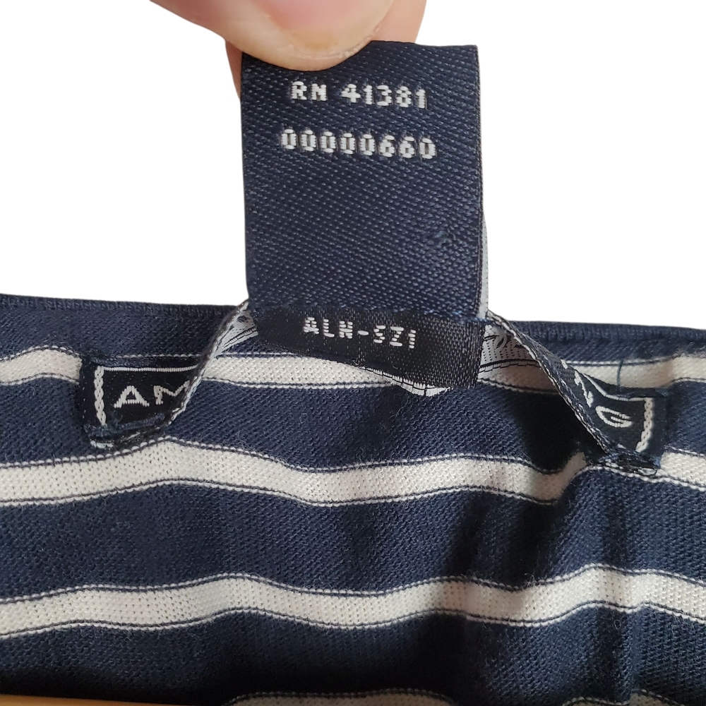 American Living By Ralph Lauren Navy and White Striped Top. XL. Nautical. B0025 - Picture 4 of 9